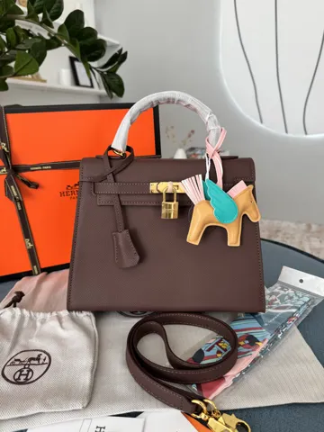 Hermes Kelly 25 Chocolate Gold
