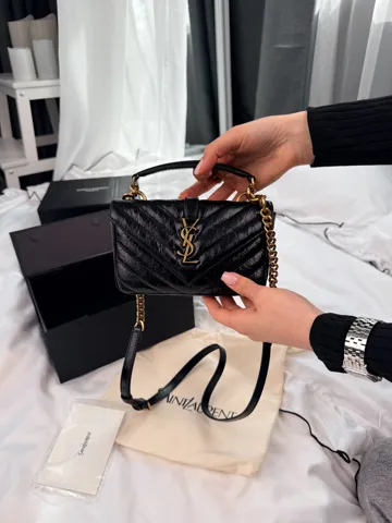 Saint Laurent College Mini Top Handle Bag Black