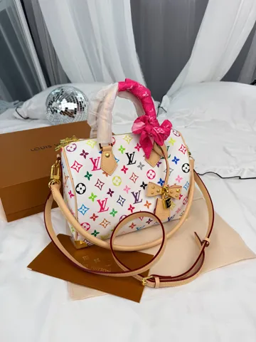 Louis Vuitton Speedy 25 White Multicolor Monogram Murakami