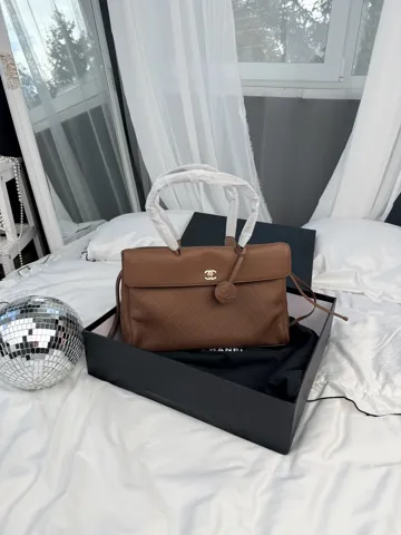 Chanel Top Handle Flap Bag Brown