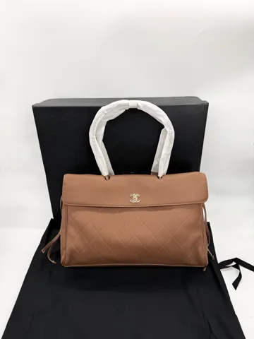 Chanel Top Handle Flap Bag Brown