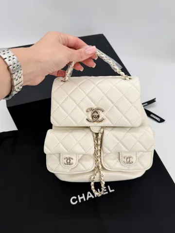 Chanel Mini Backpack Leather Cream