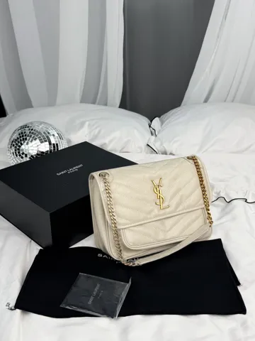 Saint Laurent Niki Vintage Leather in Cream / Gold