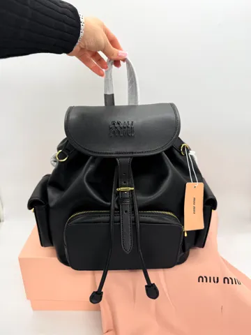 Miu Miu Leather Backpack Black