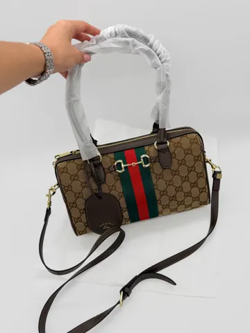 Gucci Horsebit 1955 Web GG Supreme Boston Bag