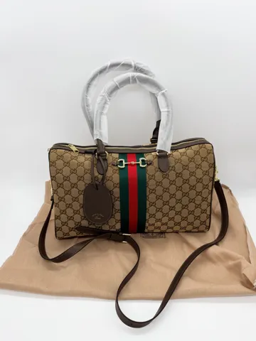 Gucci Horsebit 1955 Web GG Supreme Boston Bag