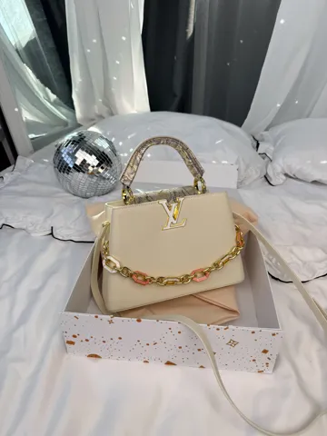 Louis Vuitton Capucines BB Cream Python Handle