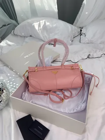 Prada Bonnie Soft Lux Pink Leather Handbag