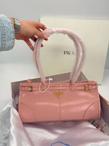 Prada Bonnie Soft Lux Pink Leather Handbag
