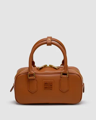 Miu Miu Arcadie Leather Bag Brown