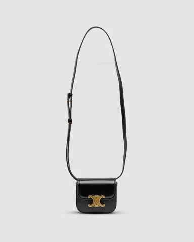 Celine Triomphe Mini Claude Shoulder Bag Black