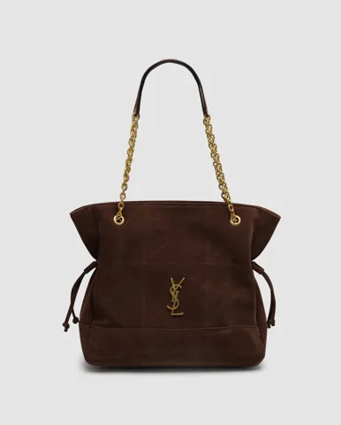 Saint Laurent Jamie Shopping in Suede Caramel Cognac
