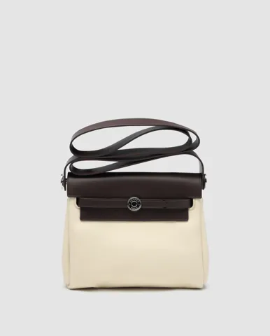 Hermes Herbag Zip 20 Bag Black/Beige