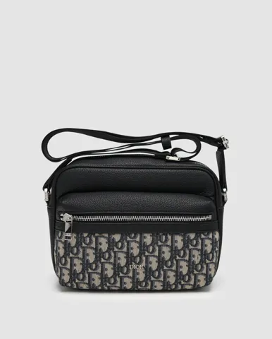 Dior Rider 2.0 Zipped Messenger Bag Beige and Black