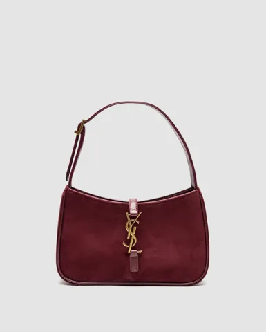 Saint Laurent Hobo Le 5 A 7 Shoulder Bag Dark Red Wine