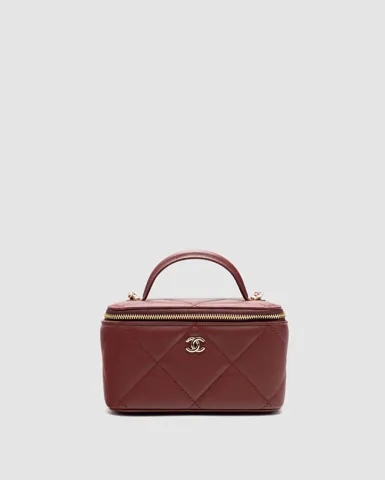 Chanel Long Vanity With Chain Burgundy