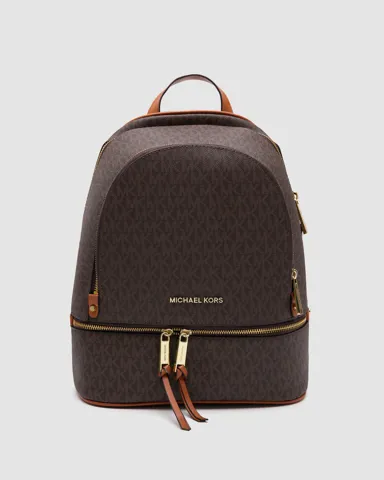 Michael Kors Large Rhea Logo Backpack Brown