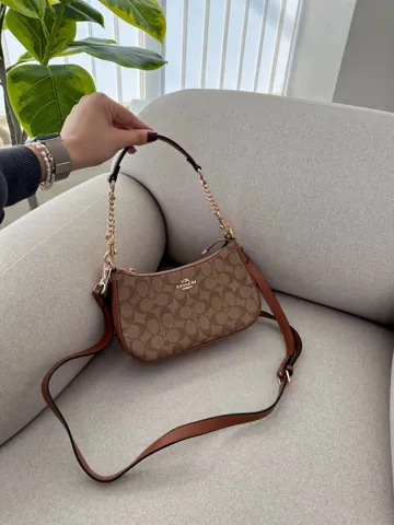 Coach Teri Shoulder Bag In Signature Canvas Brown/Beige